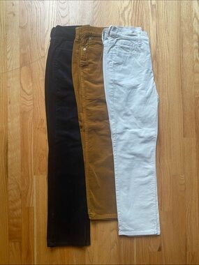 J. Crew Corduroy Pants Trio — Black, Brown, Ivory